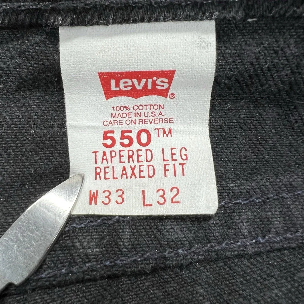 Vintage 1994 Black Levi's 550 Men's Jeans Relaxed Fit 33X32 USA Made 90s EUC Y2K